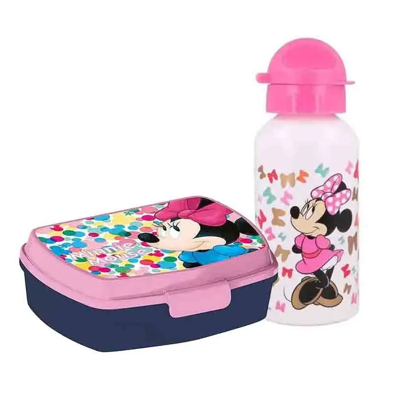 SET MERENDA MINNIE CON BORRACCIA IN ALLUMINIO