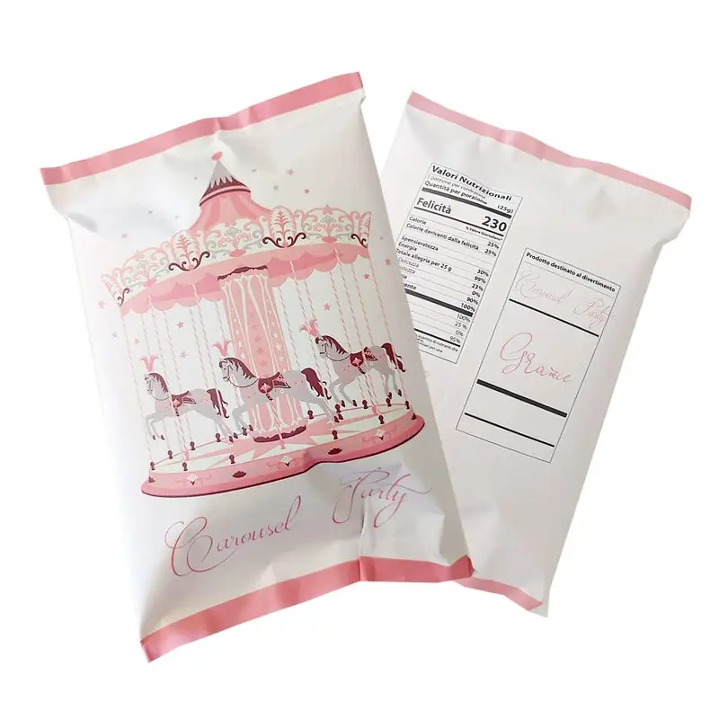 Patatine carousel party rosa - 10pz