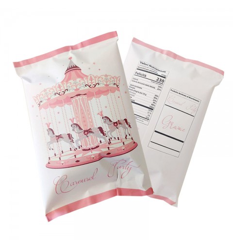 Patatine carousel party rosa - 10pz