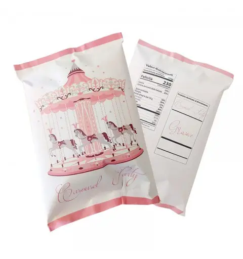 Patatine carousel party rosa - 10pz