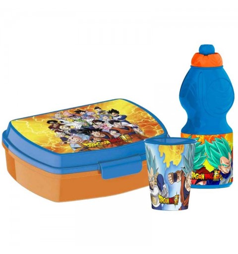 Set Pranzo Dragon Ball con Borraccia Bicchiere e Portamerenda