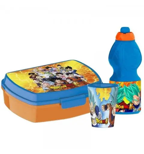 Set Pranzo Dragon Ball con Borraccia Bicchiere e Portamerenda