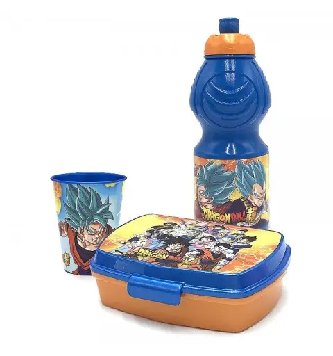 Set Pranzo Dragon Ball con Borraccia Bicchiere e Portamerenda