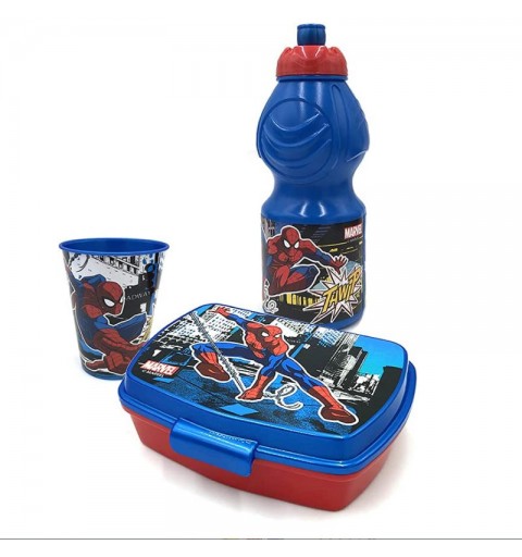 Set Pranzo Spiderman con Borraccia Bicchiere e Portamerenda