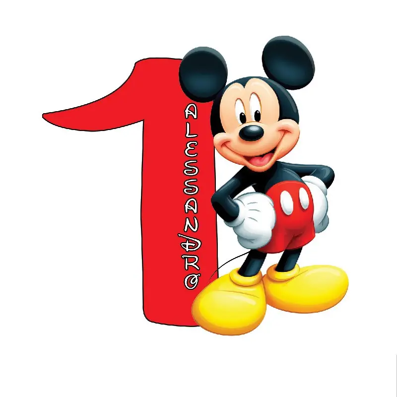 Sagoma Topolino con numero in polistirolo Personalizzabile
