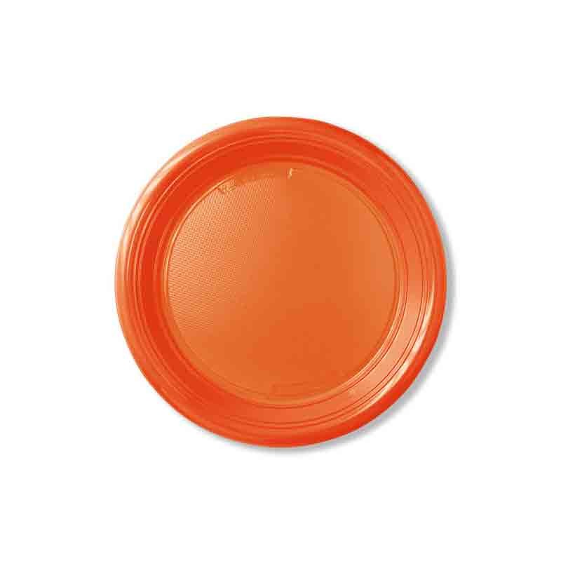 15 piatti biodegradabili compostabili arancioni Ø22cm 153816
