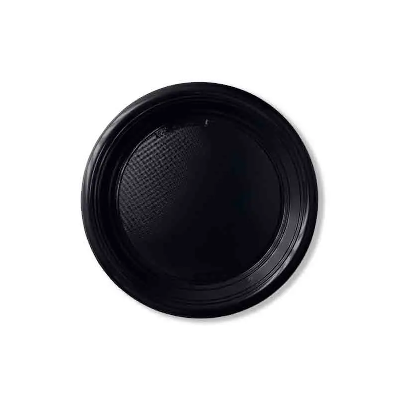 15 piatti biodegradabili compostabili neri Ø22cm 153814
