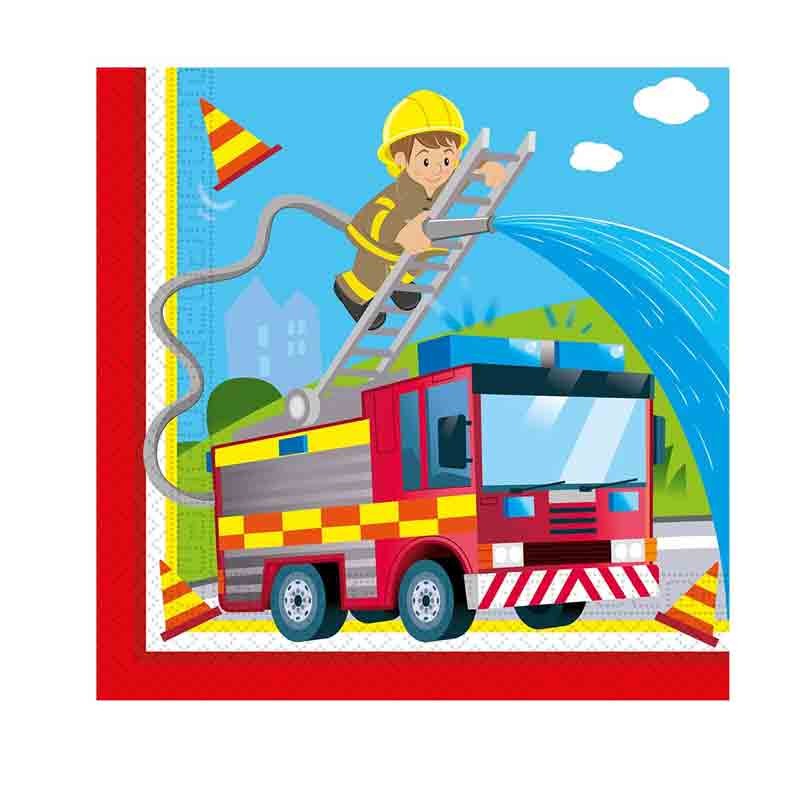 20 Tovaglioli di carta Vigili del fuoco pompiere 33x33 cm 94181