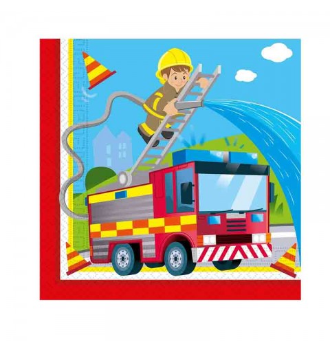 20 Tovaglioli di carta Vigili del fuoco pompiere 33x33 cm 94181