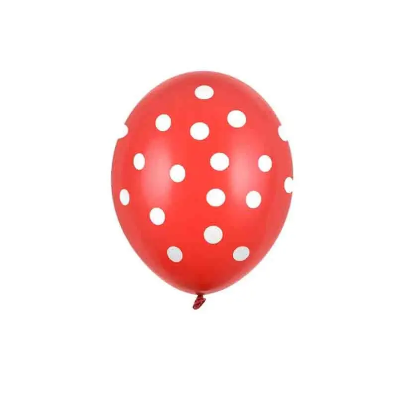 6 Palloncini 30 cm Pois rosso stampa bianca SB14P-223-007JW-6