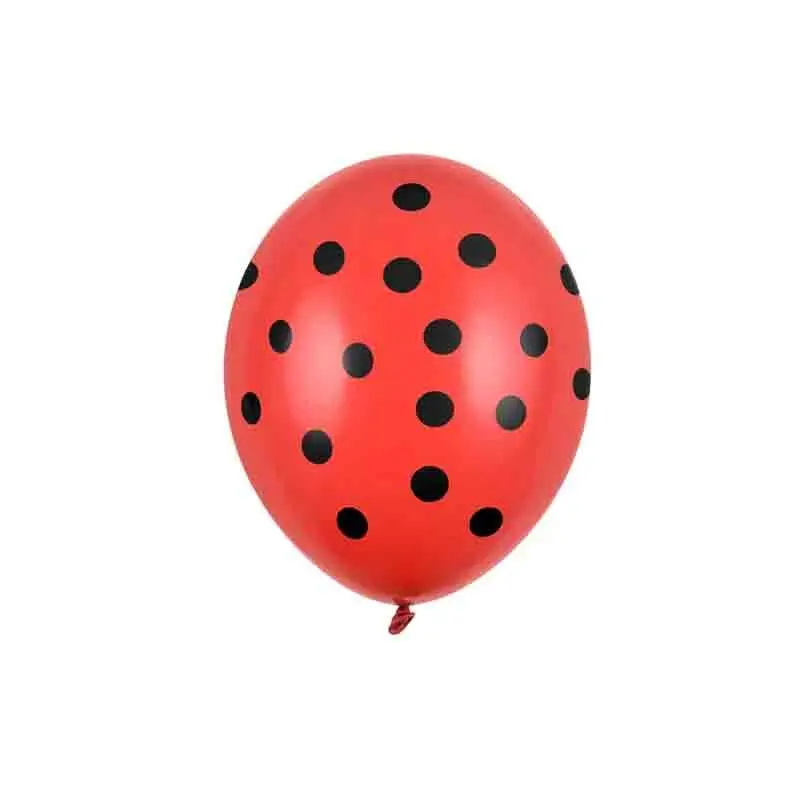 6 Palloncini 30 cm Pois rosso stampa nera SB14P-223-007JB-6