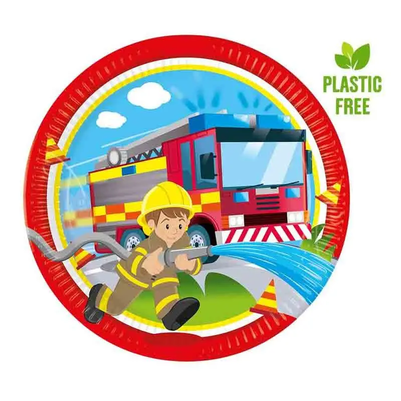8 piatti di carta Vigili del fuoco pompiere 23 cm 94179