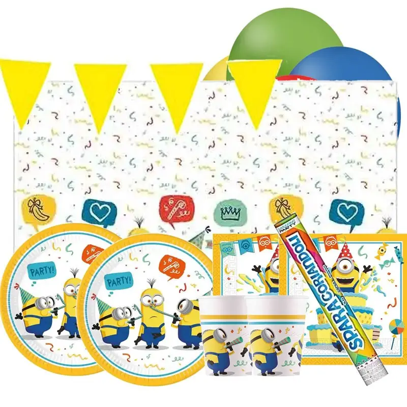 KIT 30 - CATTIVISSIMO ME MINIONS + PALLONCINI E 2 TUBI SPARACORIANDOLI