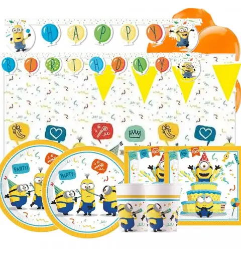 KIT N.27 COORDINATO TAVOLA COMPLETO CATTIVISSIMO ME MINIONS