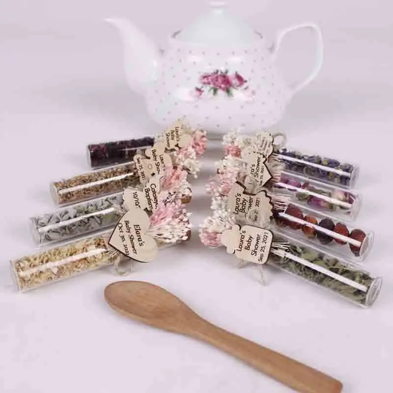 Bomboniere Con provette e Cuori in legno personalizzabili - 20pz