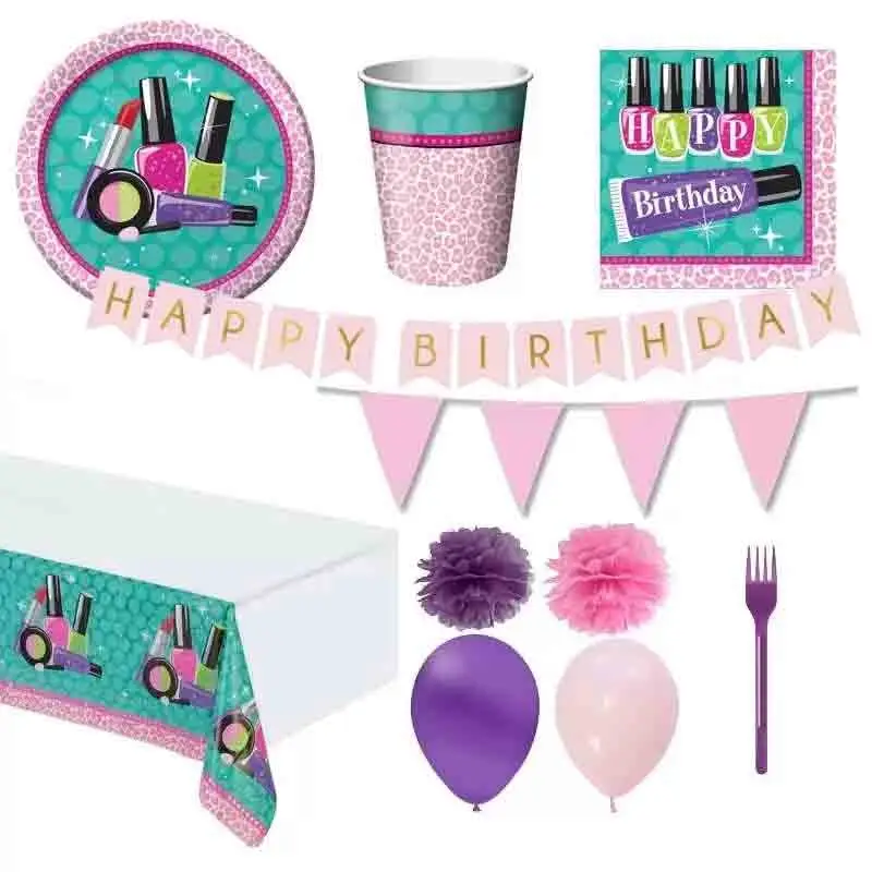 KIT N.46 MAKE UP – ACCESSORI TAVOLA A TEMA TRUCCHI PER BAMBINE