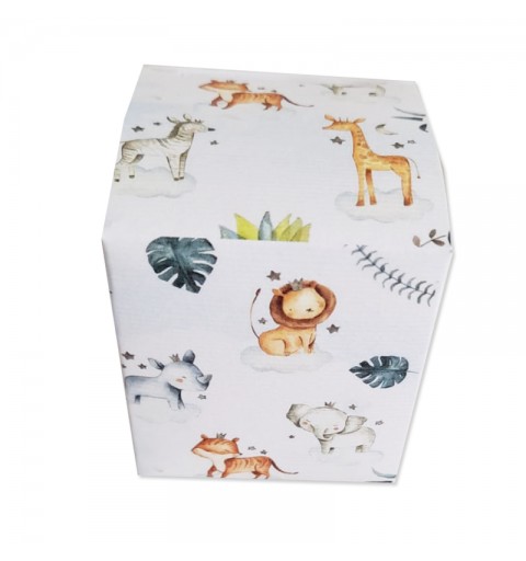 scatolina cubo boho jungle animaletti 5,5 cm