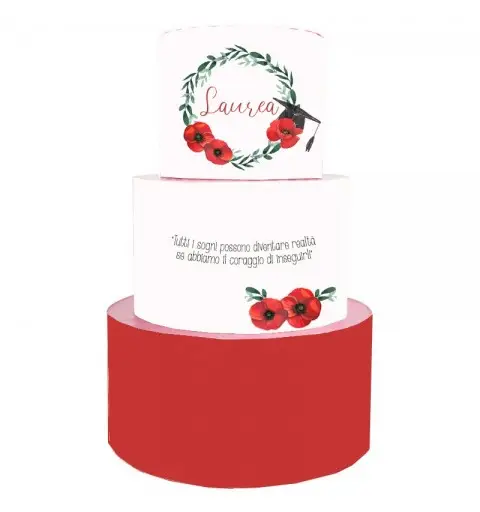 Torta Scenografica Laurea Papaveri
