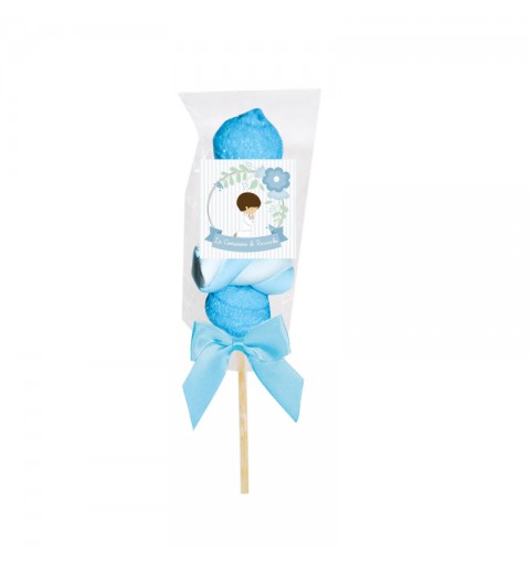 Spiedini di Marshmallow Prima Comunione Bimbo Celeste Personalizzabili - kit fai da te