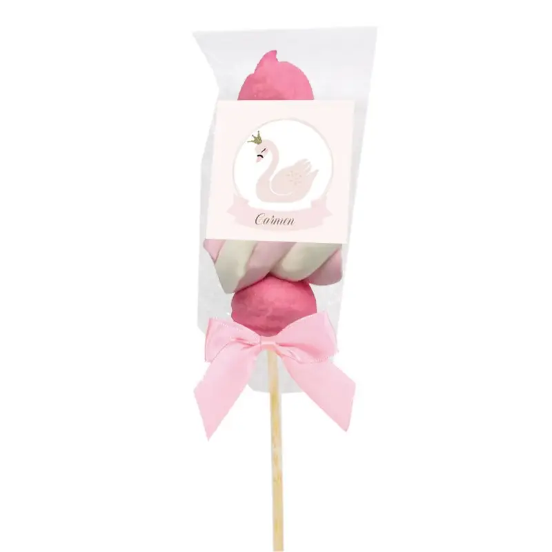 Spiedini di Marshmallow Cigno Personalizzabili - kit fai da te