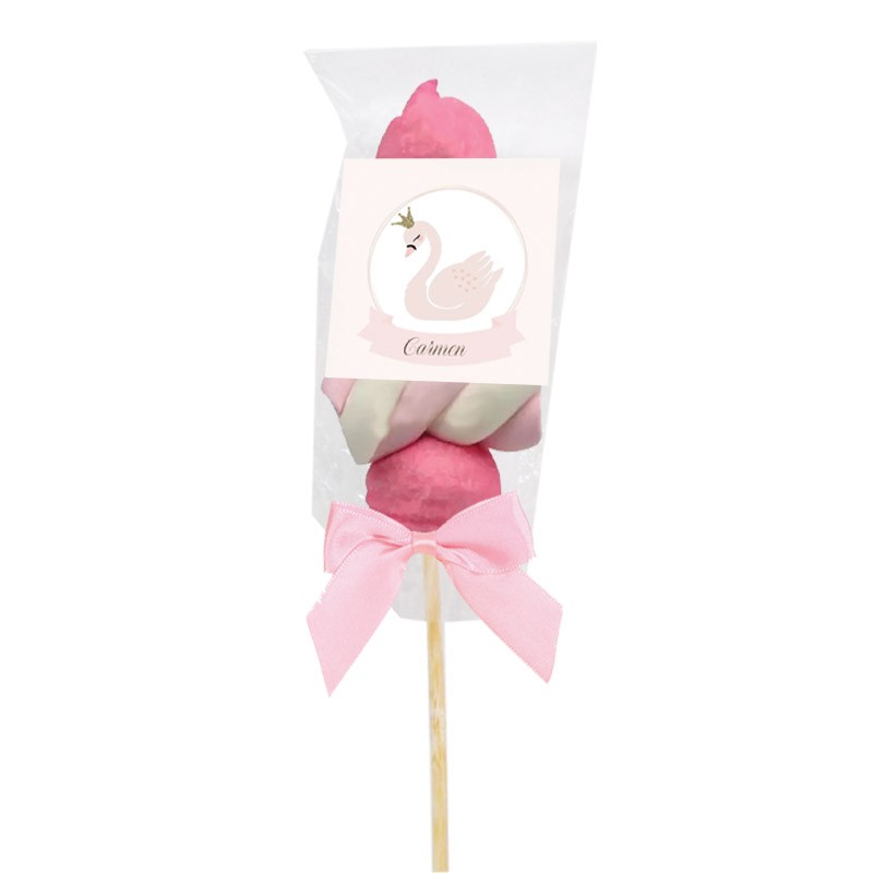 Spiedini di marshmallow personalizzabili a tema Cigno