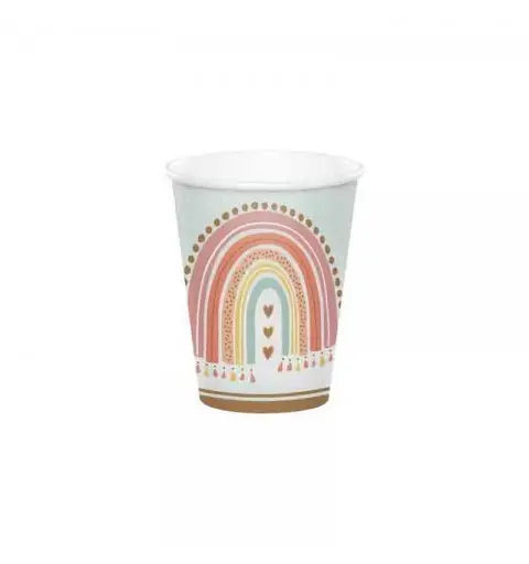 8 bicchieri Boho Rainbow carta 250 ml 360521