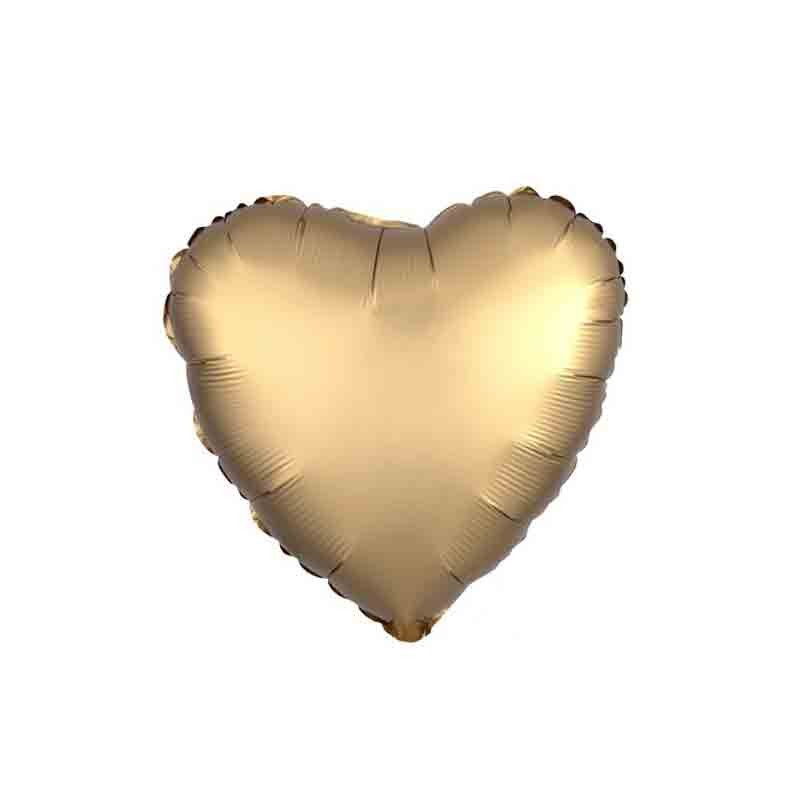 Pallone foil 17 - 42 cm cuore satinato Oro 3680301