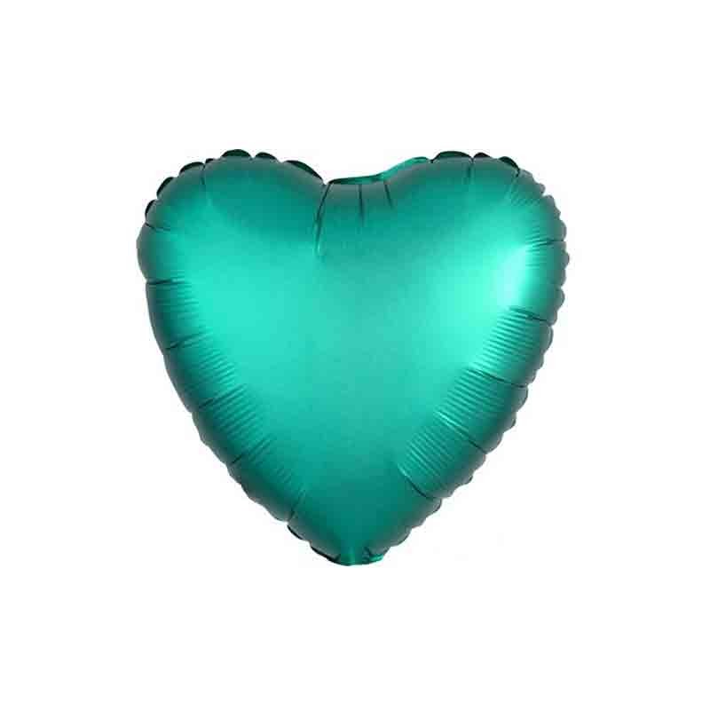 Pallone foil 17 - 42 cm cuore satinato Verde Giada 3679901