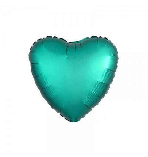 Pallone foil 17 - 42 cm cuore satinato Verde Giada 3679901