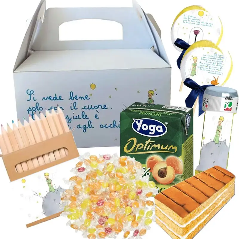 Box scatola Piccolo Principe con merendine e succhi di frutta - 6 pz