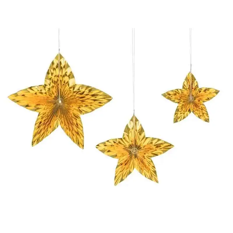 3 Rosette decorative Stelle oro24 cm 32 cm 40 cm RPK24-019