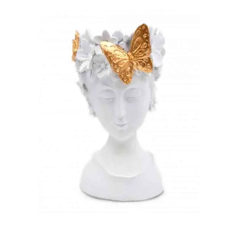 Testa in resina bianca 17 x 26 cm B203410