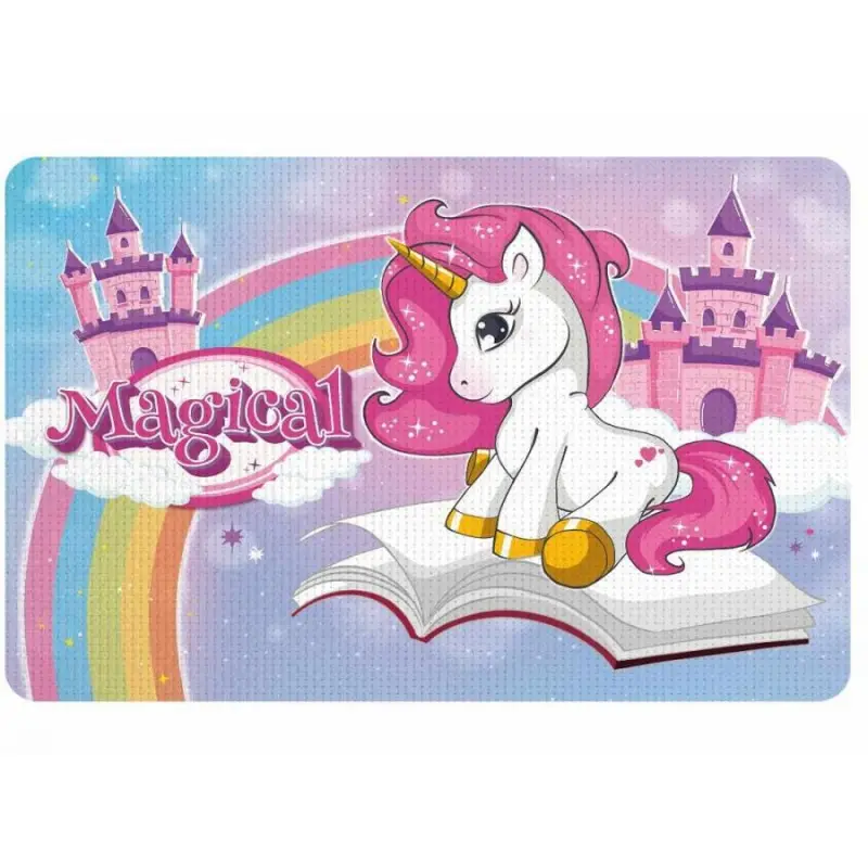 Tovaglietta colazione in plastica morbida ripiegabile Unicorno 44 cm - UNI0806