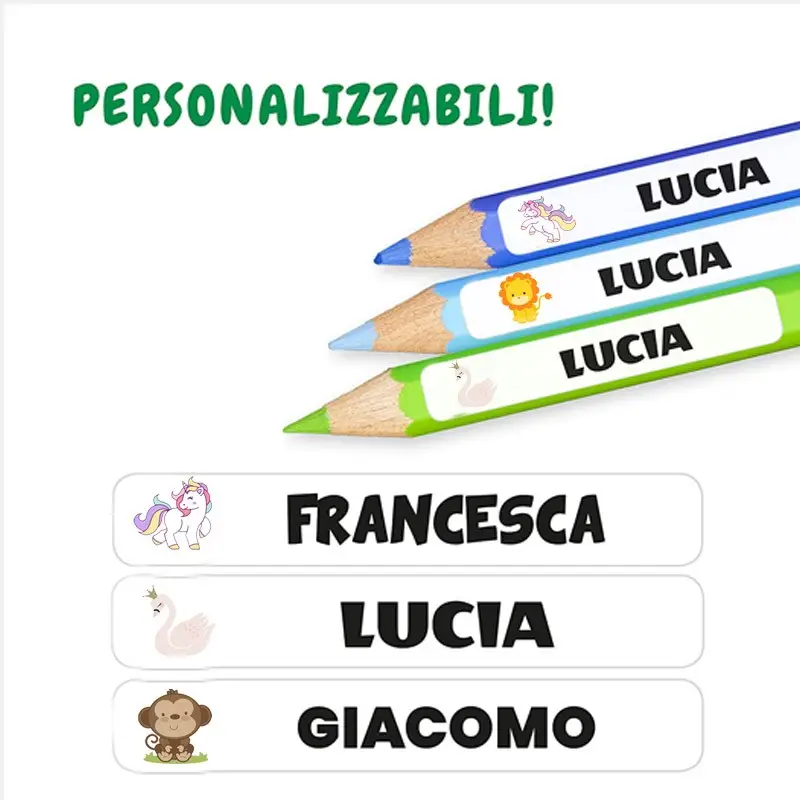 Etichette adesive personalizzate per cancelleria