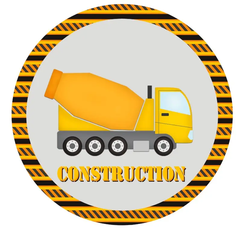 Adesivo Tondo Construction Ruspe - 28pz
