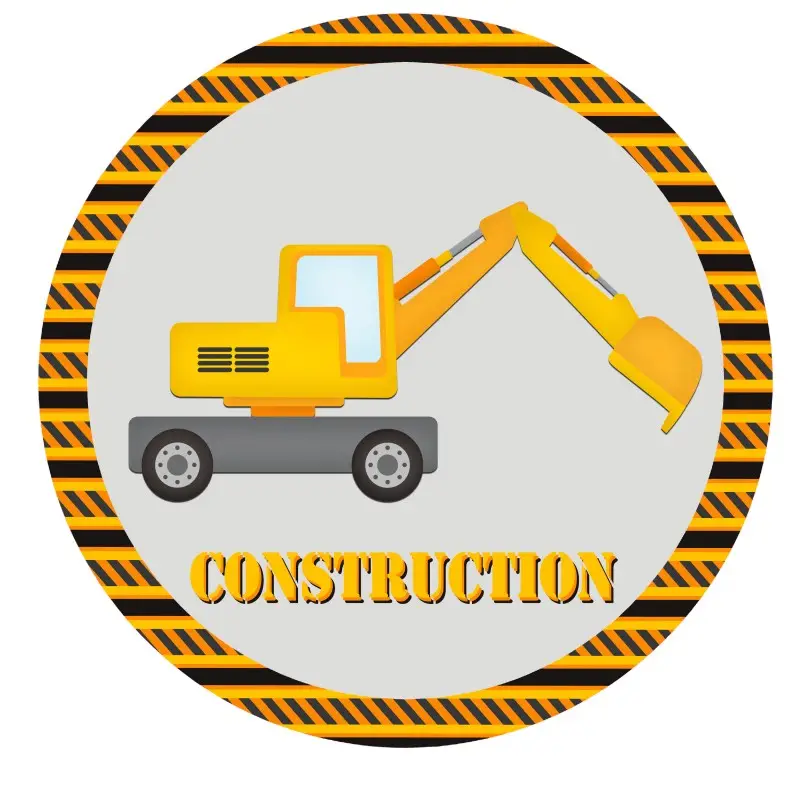 Adesivi Tondi Construction Ruspe - 50pz