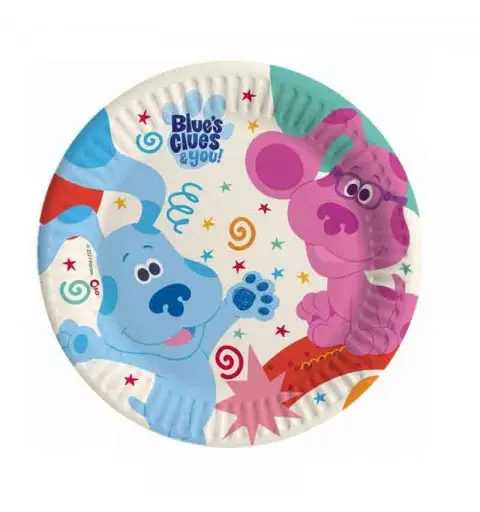 8 piatti dessert compostabili 18 cm Blue\'S & Clues & you 24072