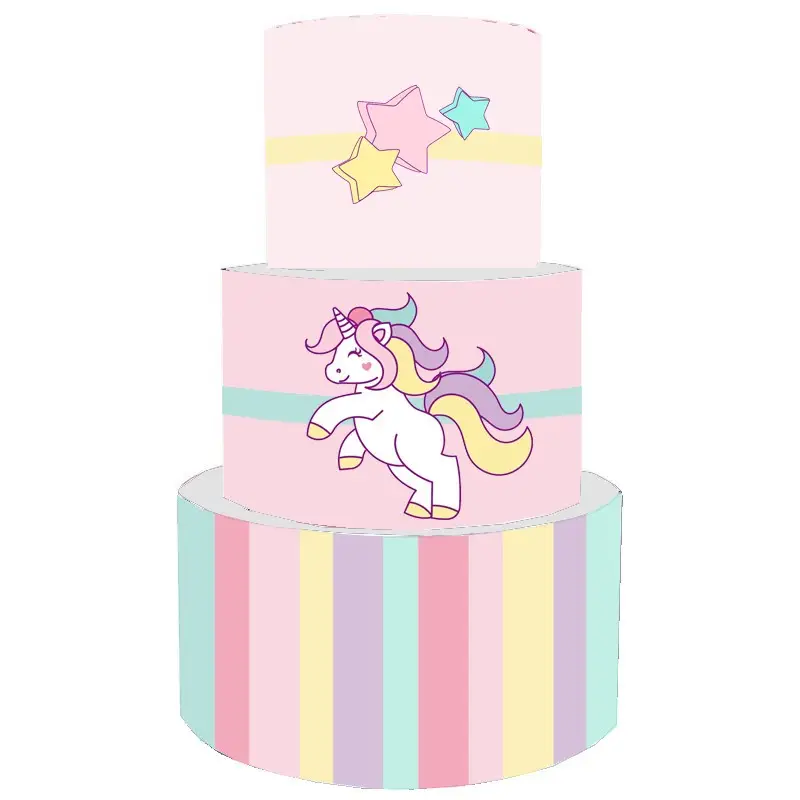 Torta Scenografica unicorno strisce 36 cm h x 25 cm diametro