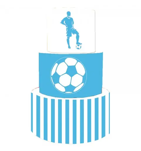 Torta Scenografica bianco celeste Napoli 36 cm h x 25 cm diametro