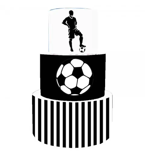 Torta Scenografica bianco nero juventus 36 cm h x 25 cm diametro