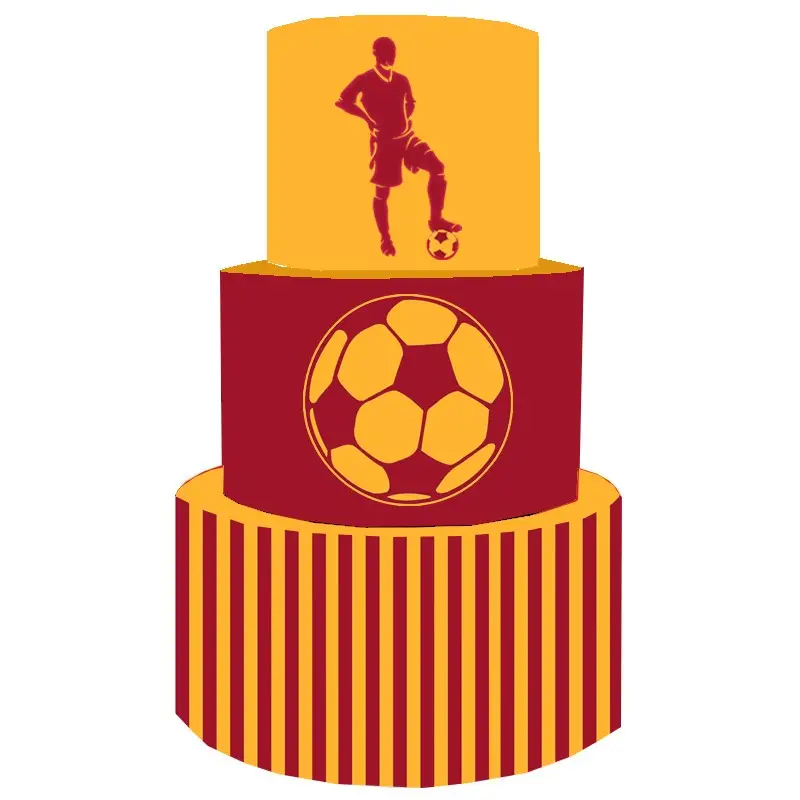 Torta Scenografica giallo rosso roma 36 cm h x 25 cm diametro