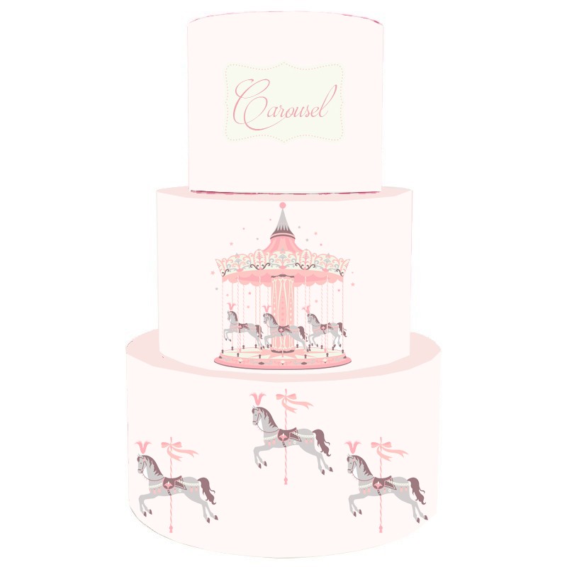 Torta Scenografica giostra carousel rosa 36 cm h x 25 cm diametro