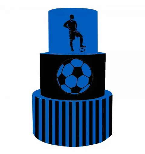 Torta Scenografica nero blu inter 36 cm h x 25 cm diametro