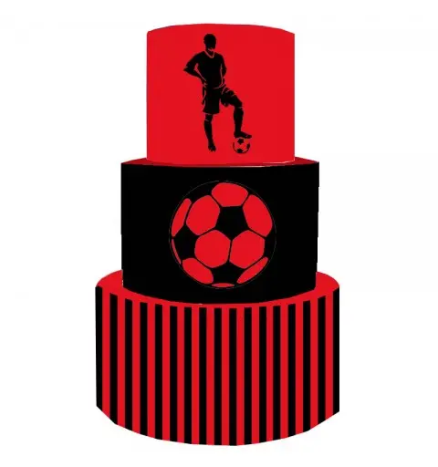 Torta Scenografica nero rosso milan 36 cm h x 25 cm diametro