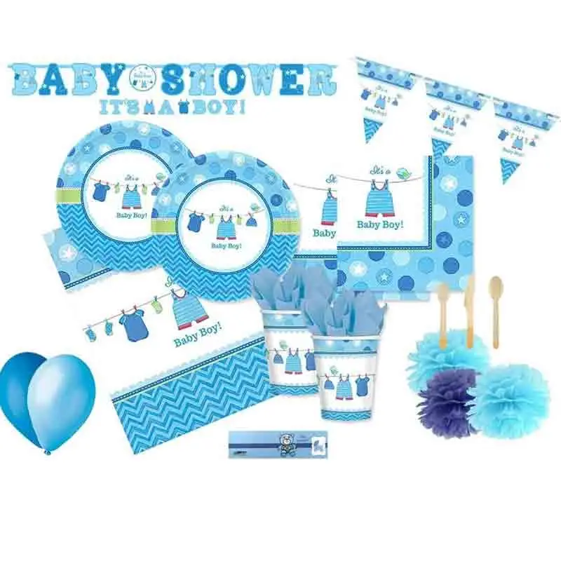 KIT N.62 BABY SHOWER BOY CELESTE – SET NASCITA PER 24