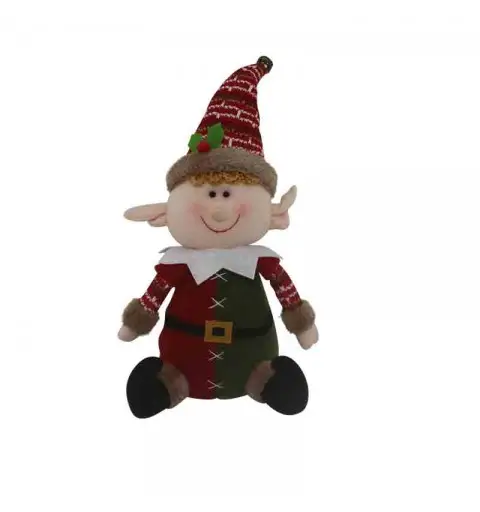 elfo in tessuto seduto 2 mod assortiti e casuali 70 cm 5179