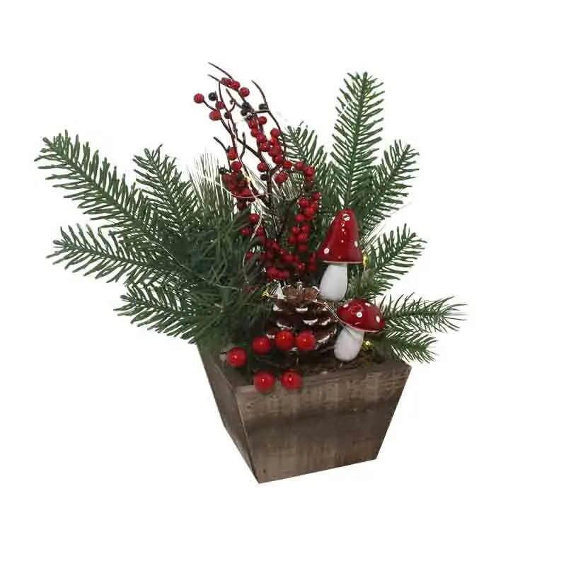 piantina natalizia con decorazioni e led 35 cm 5421