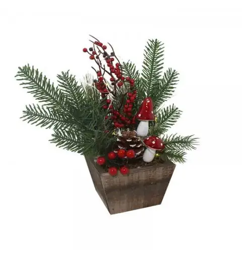 piantina natalizia con decorazioni e led 35 cm 5421