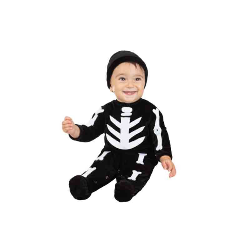 vestito neonato piccolo scheletro per halloween H5702 10-12 mesi