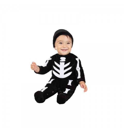 vestito neonato piccolo scheletro per halloween H5702 7-9 mesi